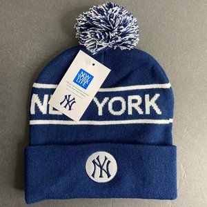 New York Yankees beanie knit cap hat snow winter ski logo Cap Blue Brand New